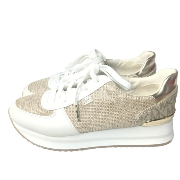 Michael Kors Women's Monique Trainer Shoes, Pale Gold, Size 6 Medium - Picture 2 of 12